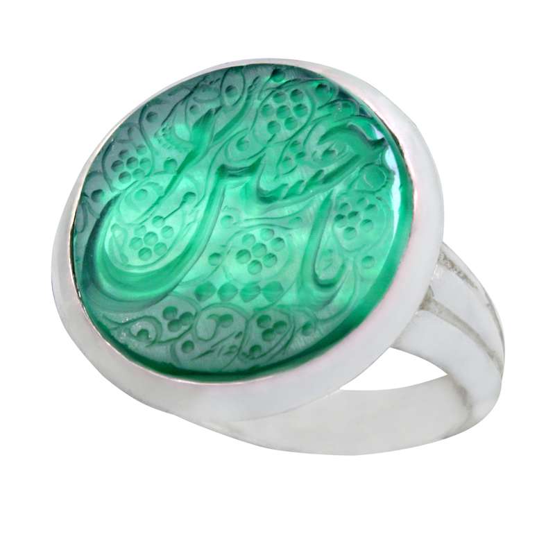 انگشتر نقره مردانه مدل عقیق خطی کد a52