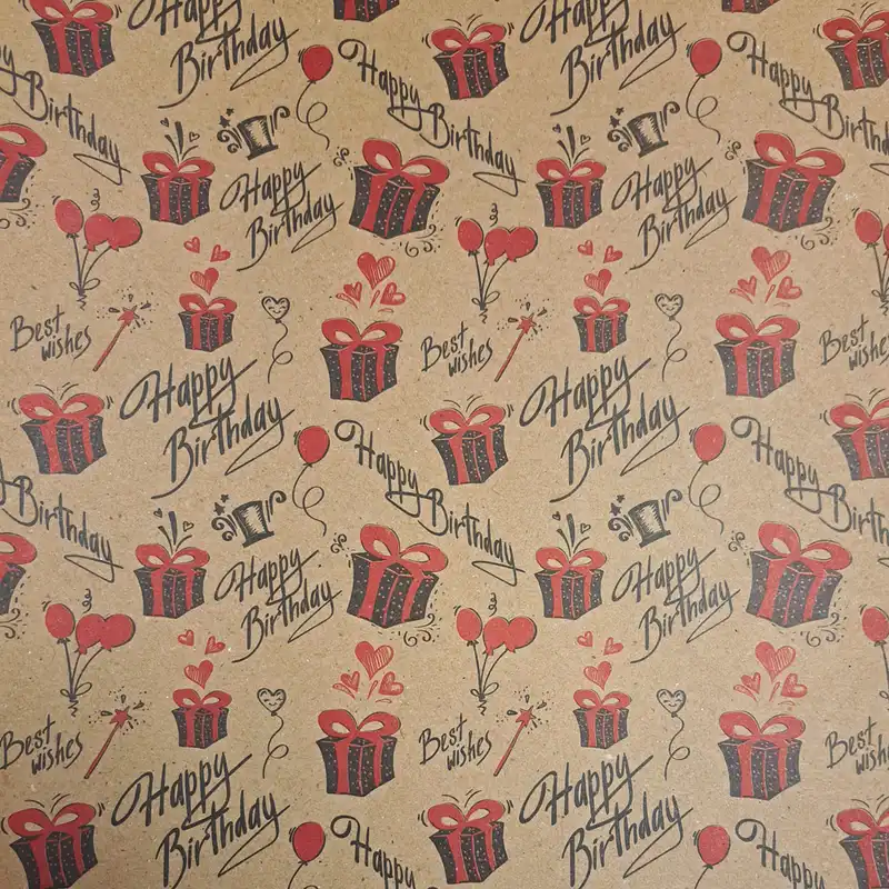 کاغذ کادو مدل جعبه کادو و بادکنک و قلب کد 86 بسته 3 عددی