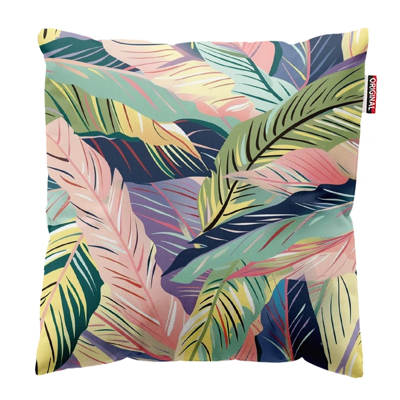 کوسن پاد آفرین مدل مینیمال طرح گل و برگ کد PK303523 سایز 30*30 سانتی متر