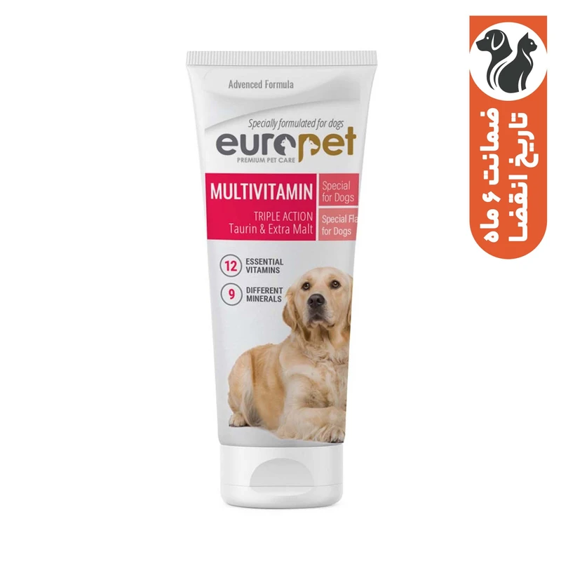 خمیر مولتی ویتامین سگ یوروپت مدل بالغ وزن 100 گرم