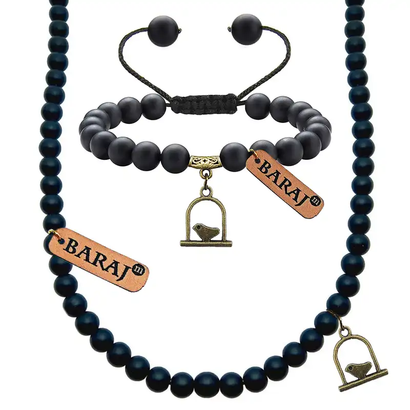 نیم ست زنانه باراج من مدل سنگی طرح قفس کد N