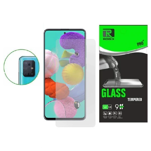 محافظ صفحه نمایش روبییکس مدل SA-51 مناسب برای گوشی موبایل سامسونگ Galaxy A51 به همراه محافظ لنز دوربین