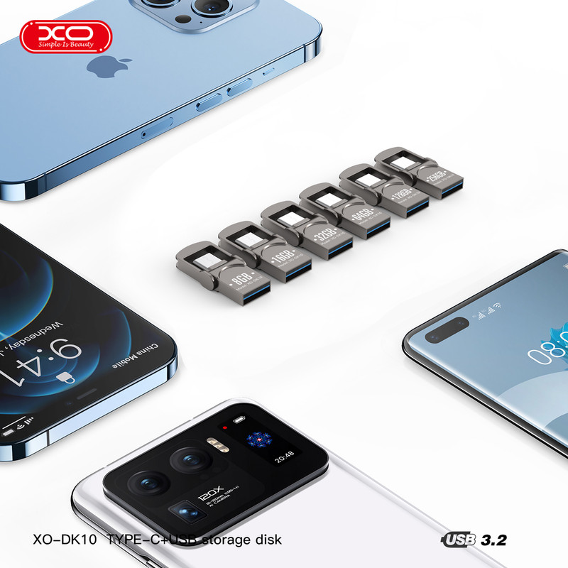 فلش مموری ایکس او مدل DK-10 ظرفیت 128 گیگابایت با رابط USB-C