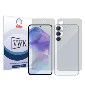 VWK Tough model transparent screen protector suitable for Samsung Galaxy A55 5G mobile phone along with the back protector
