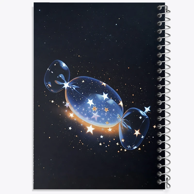 دفتر ژورنال نویسی 50 برگ خندالو مدل نقطه ای طرح آبنبات کهکشانی کد F8248