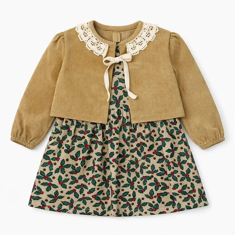 ست کت و سارافون دخترانه مدل پیرایه