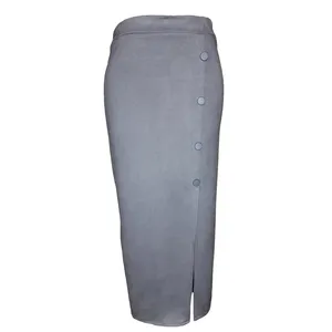 دامن زنانه مدل Dsb006t رنگ طوسی روشن 