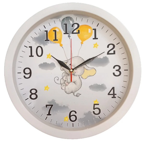 ساعت دیواری کودک مدل ساعت دیواری کودک طرح فیل بادکنک کد 4040524