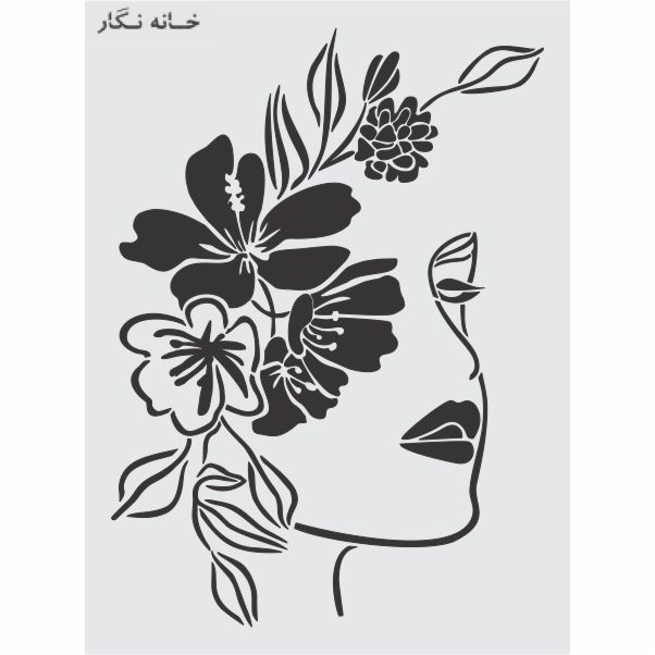  شابلون خانه نگار طرح دختر گل به سر کد 933