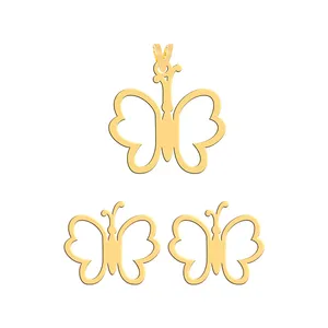 نیم ست طلا 18 عیار زنانه فرشته مدل پروانه  WHSLZ-000517