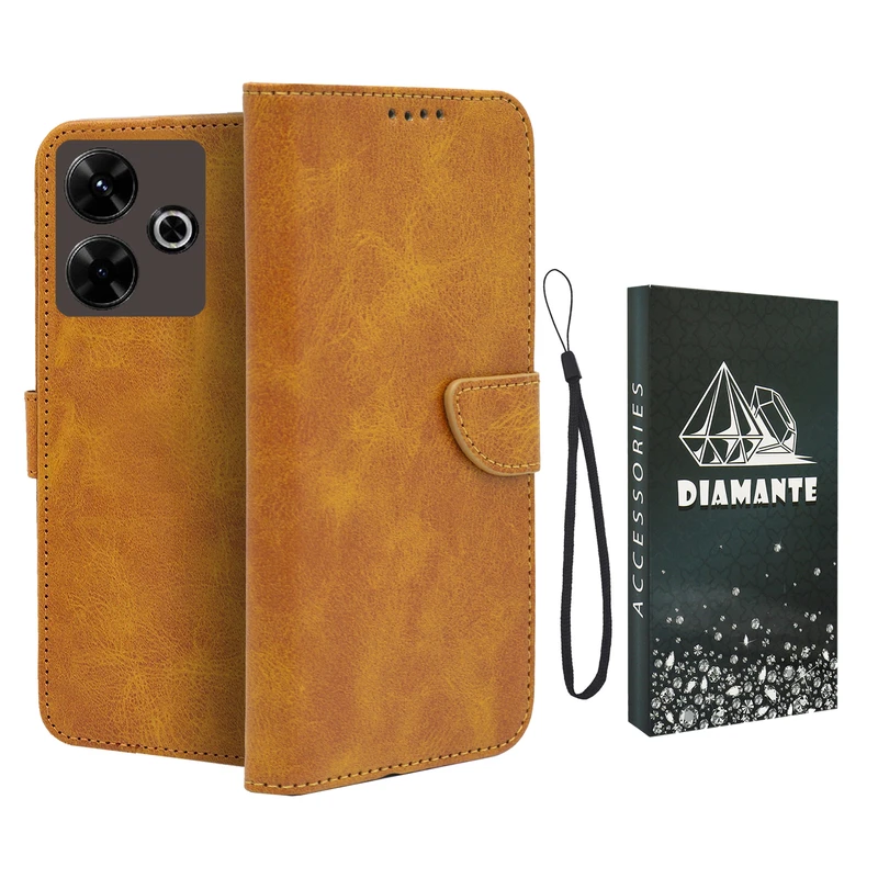 کیف کلاسوری دیامانته مدل Scusa Bk مناسب برای گوشی موبایل شیائومی Redmi13 به همراه بند آویز