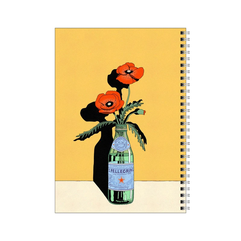 دفتر مشق 80 برگ بامبیلیپ طرح گل شقایق در زمینه زرد کد 5318903