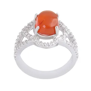 انگشتر نقره زنانه بازرگانی میلادی مدل عقیق یمنی کد AWR_1053