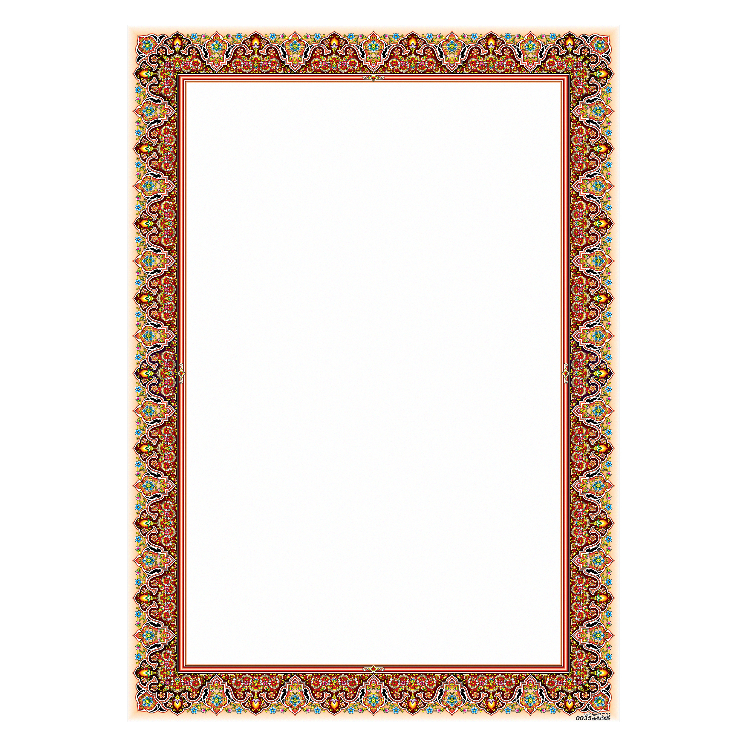 کاغذ تذهیب A4 خانه تذهیب طرح ماهی کد 0035 بسته 100عددی