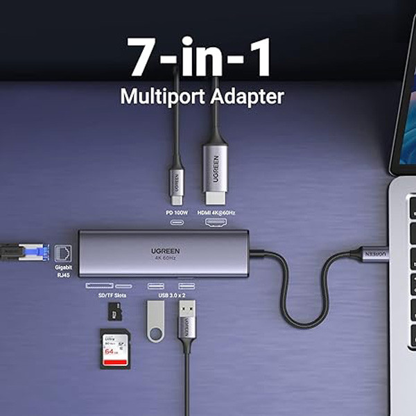 هاب 7 پورت USB-C یوگرین مدل CM512-60515