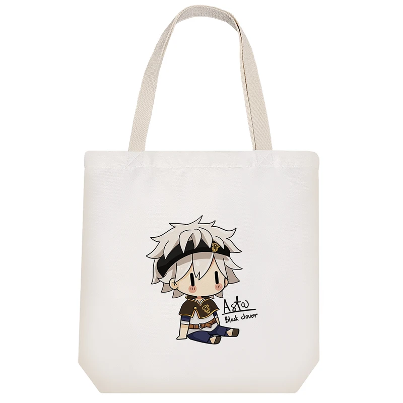 ساک خرید خندالو مدل آستا انیمه شبدر سیاه کد 949