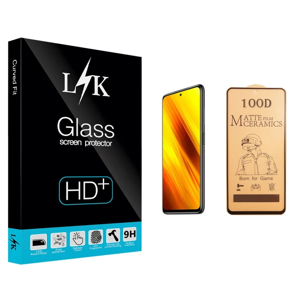 محافظ صفحه نمایش سرامیکی ال کی مدل Hard glass مناسب برای گوشی موبایل شیائومی Poco X3