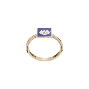 انگشتر طلا 18 عیار زنانه گلدم مدل چشم R-3090104