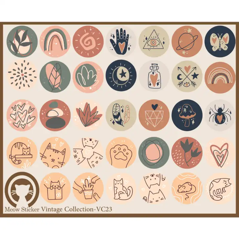برچسب میو استیکر مدل وینتیج کالکشن- کد VC23