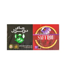 چای سیاه کیسه ای دوغزال باطعم زعفران - بسته 25 عددی