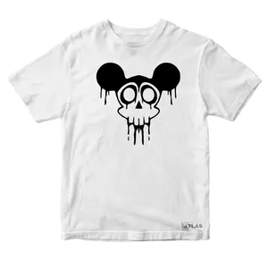 تی شرت آستین کوتاه پسرانه مدل MICKY SKULL کد WK03 رنگ سفید