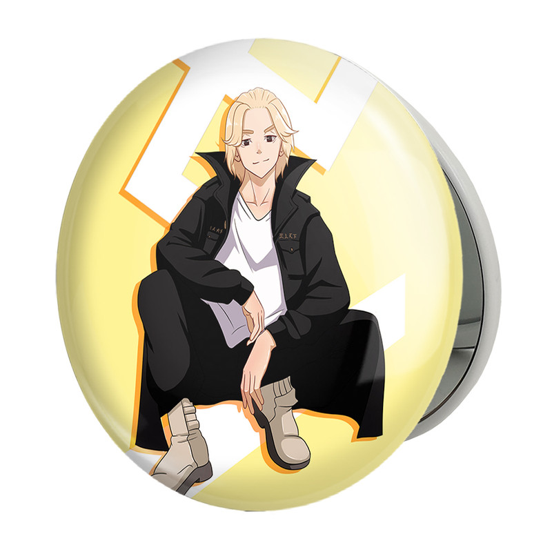آینه جیبی خندالو طرح مایکی انیمه توکیو ریونجرز Tokyo Revengers مدل تاشو کد 10578