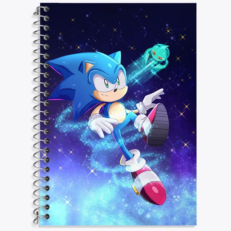 دفتر زبان 50 برگ خندالو مدل سه خط طرح سونیک (Sonic) کد 37013