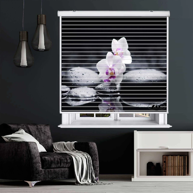 پرده زبرا زیو مدل سیلوئتL-5048 سایز 150x150 سانتی متر