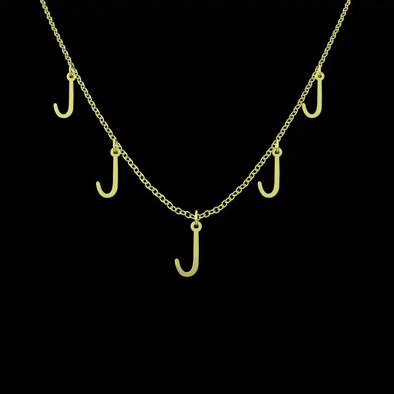 گردنبند طلا 18 عیار زنانه مدوپد مدل حرف J کد RNA17182