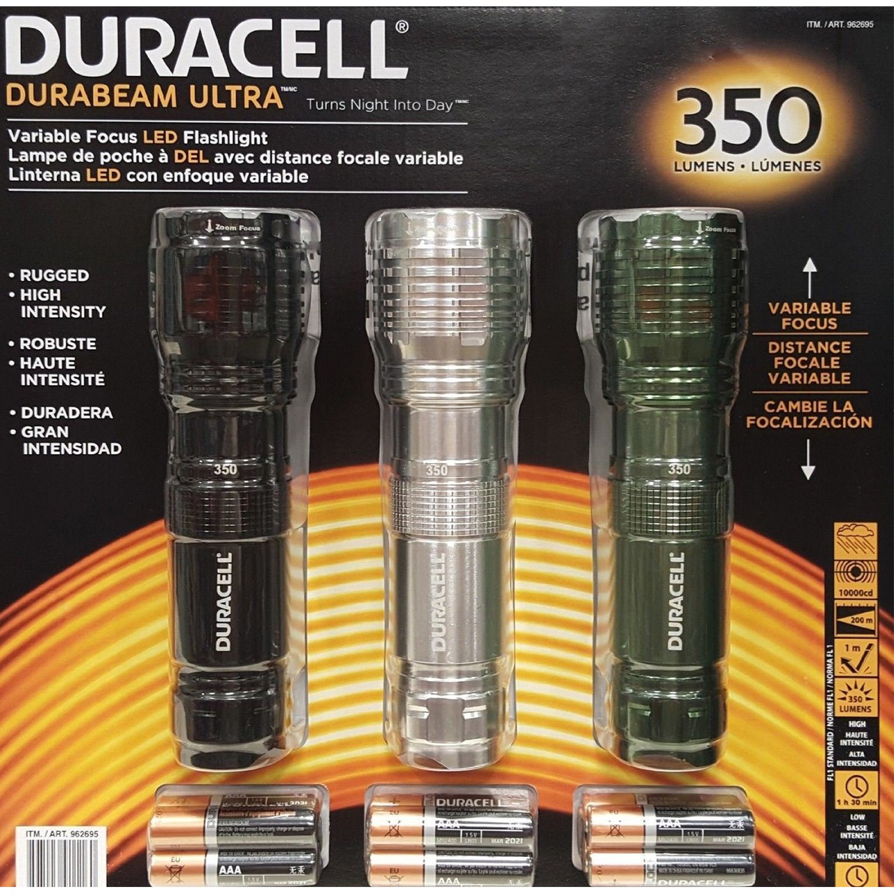 چراغ قوه دوراسل مدل Durabeam Ultra بسته سه عددی