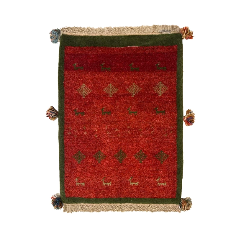 گبه دستباف نیم متری مدل بافت قشقای شیراز کد NKP-sgp26