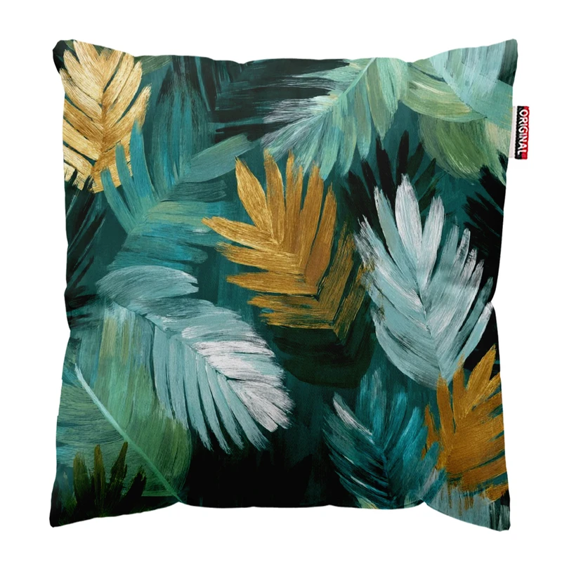 کوسن پاد آفرین مدل مینیمال طرح گل و برگ کد PK402888 سایز 40*40 سانتی متر