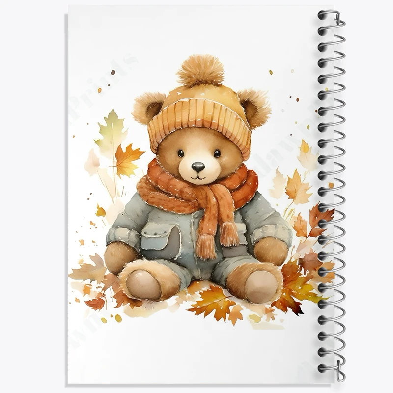 دفتر ژورنال نویسی 50 برگ خندالو مدل نقطه ای طرح خرس و پاییز کد F5829