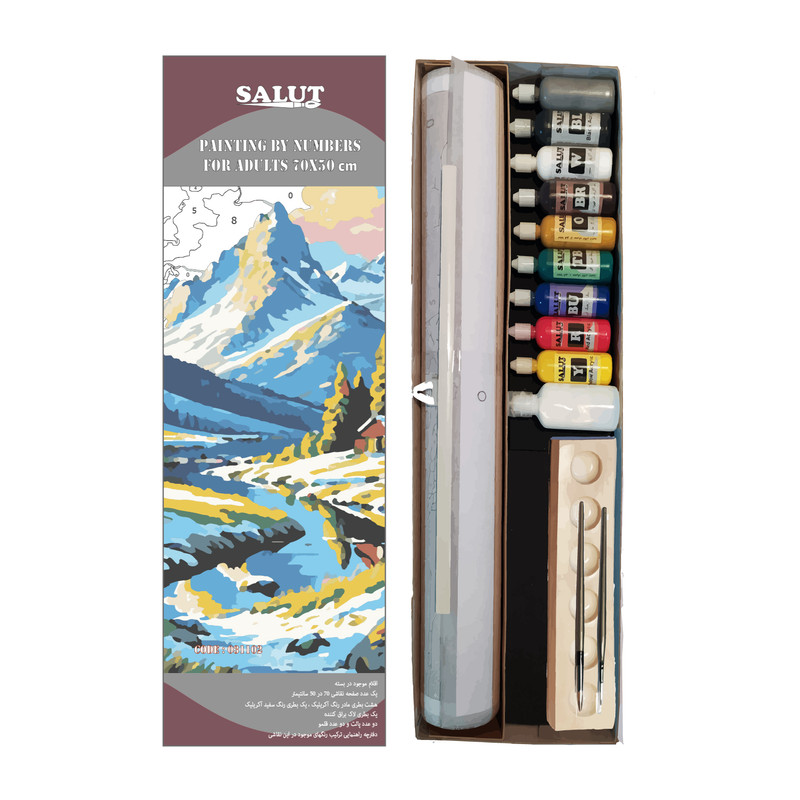 بسته رنگ آمیزی سالوت مدل آکرولیک کد 031102 مجموعه 18 عددی