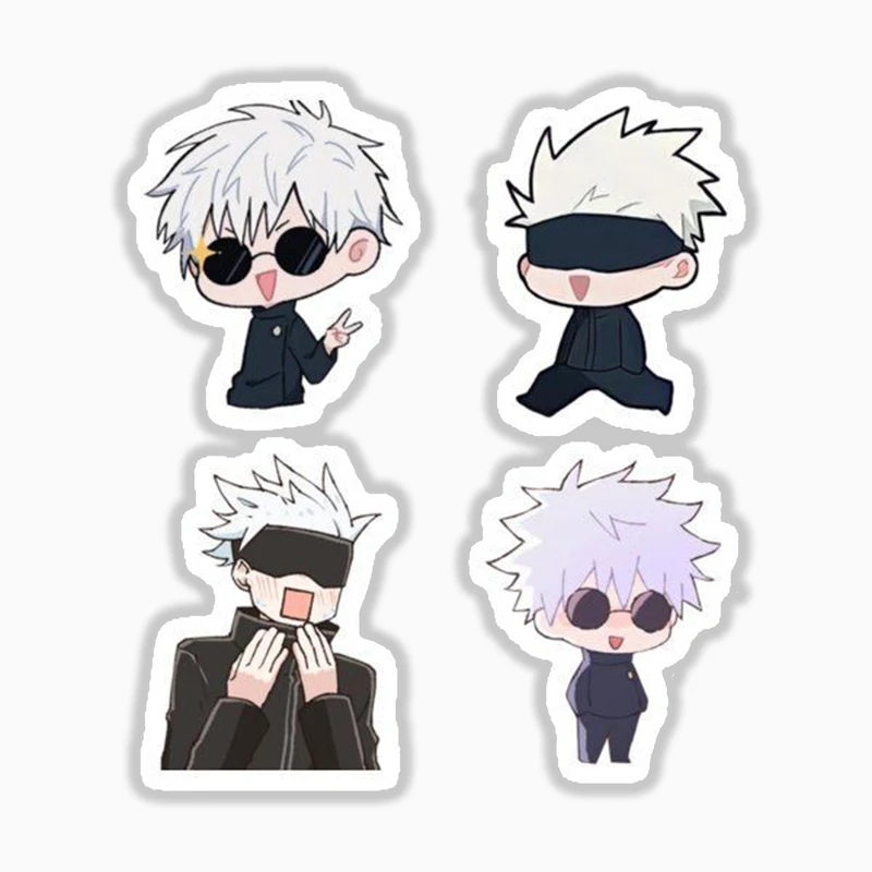 استیکر لپ تاپ و موبایل بووم طرح انیمه جوجوتسو کایسن کد M7 مدل gojo saturo مجموعه 4 عددی