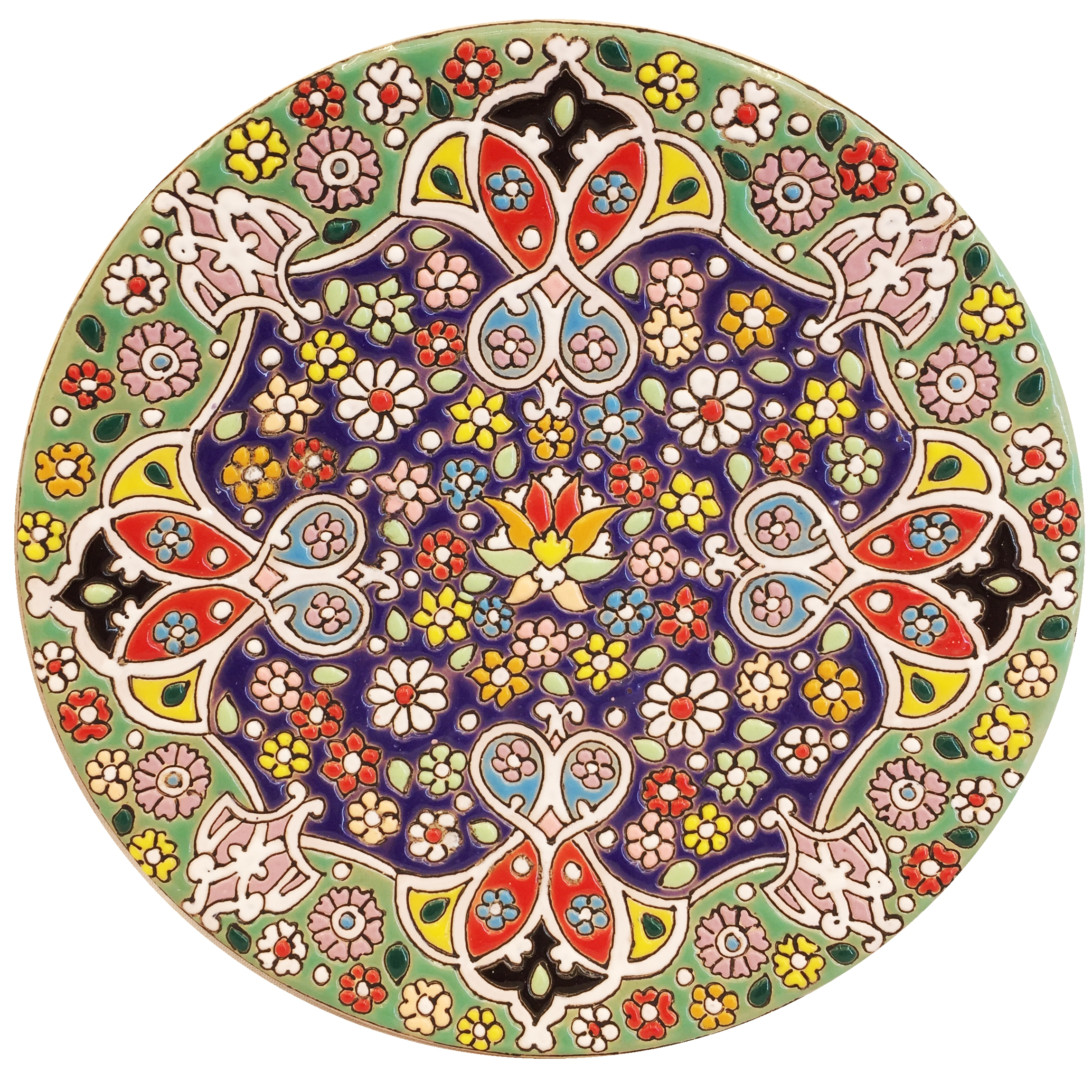 بشقاب میناکاری سفالی زمانیان کد ZMN15029