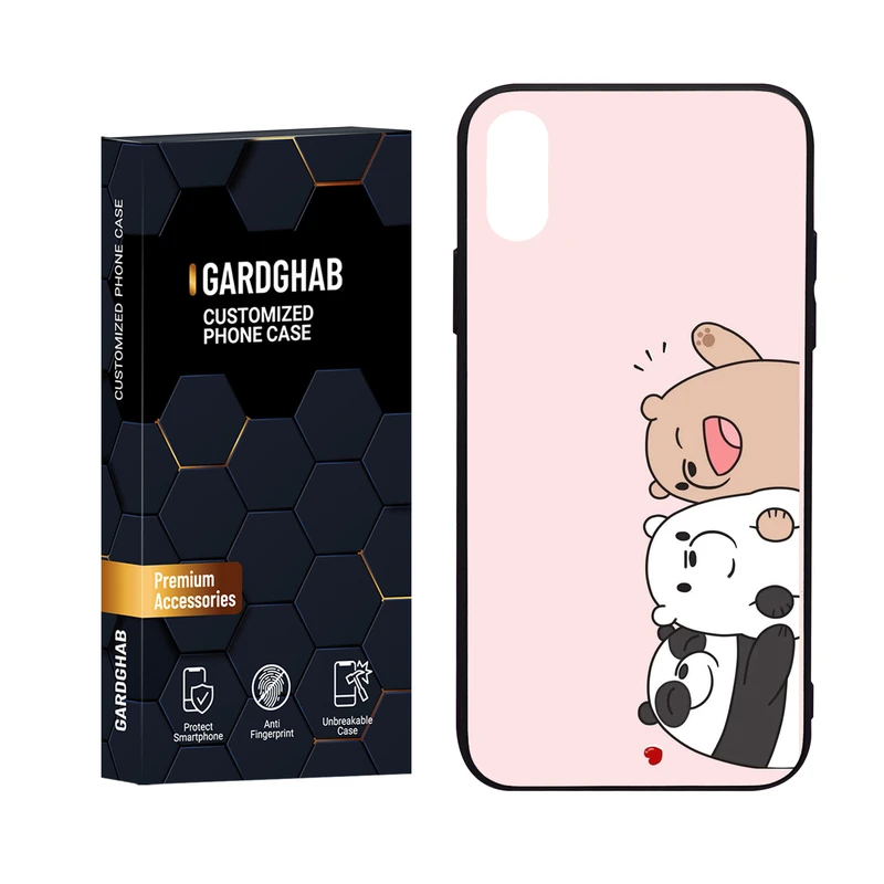 کاور گارد قاب مدل پشت گلس فانتزی مناسب برای گوشی موبایل اپل iPhone X/Xs