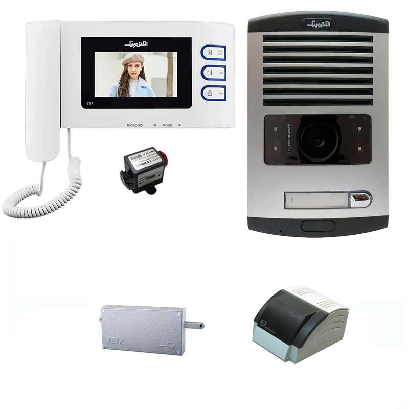 مجموعه دربازکن تصویری الکتروپیک مدل 797- 1086 به همراه محافظ ولتاژ مانیتور مجموعه دربازکن تصویری الکتروپیک مدل 797- 1086 به همراه محافظ ولتاژ مانیتور