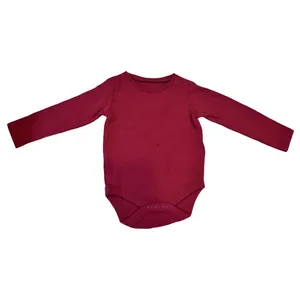 بادی آستین بلند نوزادی کد 0103 رنگ زرشکی