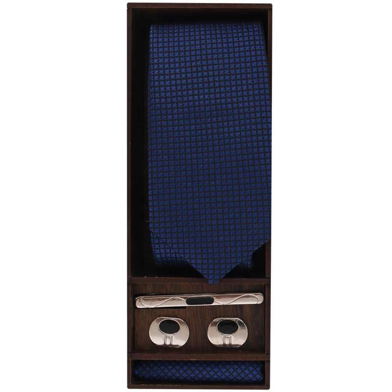 ست کراوات و گیره کراوات و دستمال جیب و دکمه سردست مردانه مدل PJ-107359