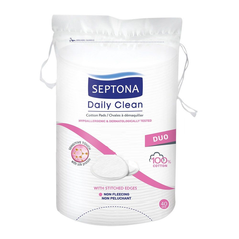 پد آرایشی سپتونا مدل Daily Clean بیضی بسته 40 عددی