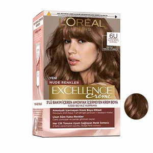 کیت رنگ مو لورآل مدل Excellence شماره 6U حجم 48 میلی لیتر رنگ قهوه ای روشن