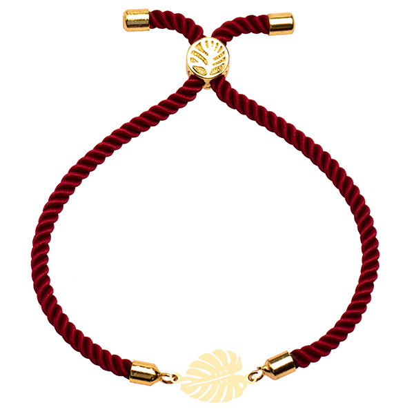 دستبند طلا 18 عیار دخترانه کرابو طرح برگ انجیر مدل Krd1670