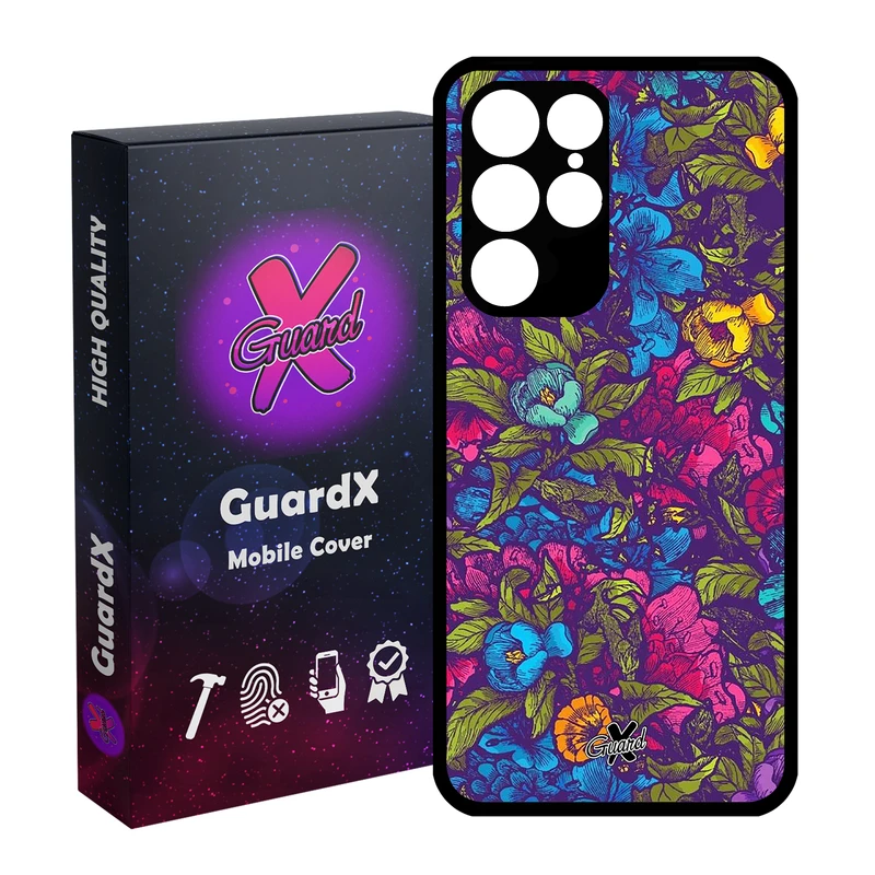 کاور گارد ایکس طرح Flower مدل Glass10224 مناسب برای گوشی موبایل سامسونگ Galaxy S22 Ultra
