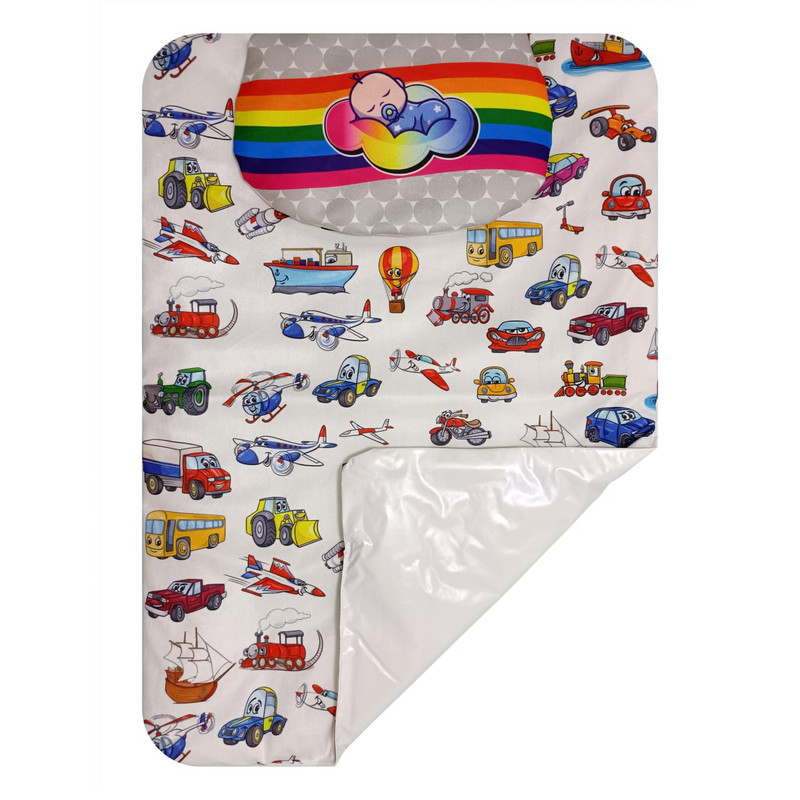 زیرانداز تعویض کودک طرح ماشین و بالون