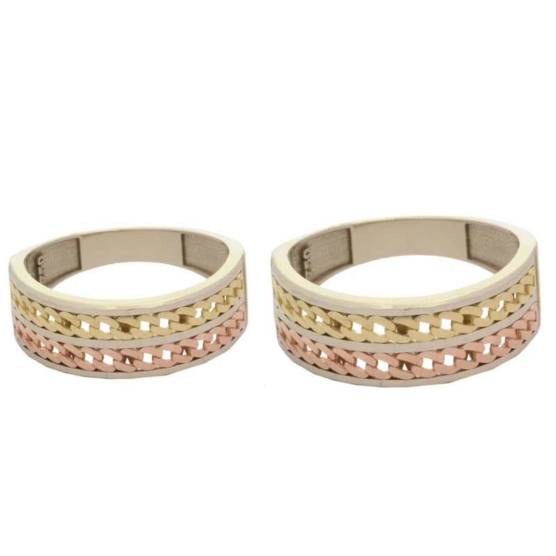 ست حلقه طلا 18 عیار زنانه و مردانه طلای مستجابی مدل فاران کد T2348