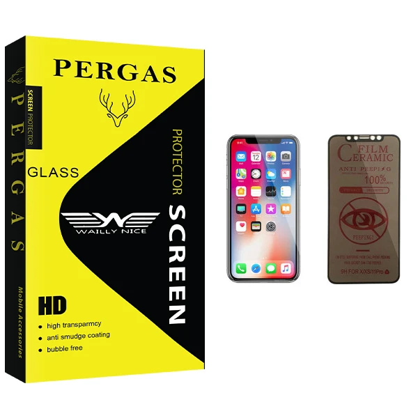 محافظ صفحه نمایش حریم شخصی وایلی نایس مدل Pergas Glass مناسب برای گوشی موبایل اپل iPhone X