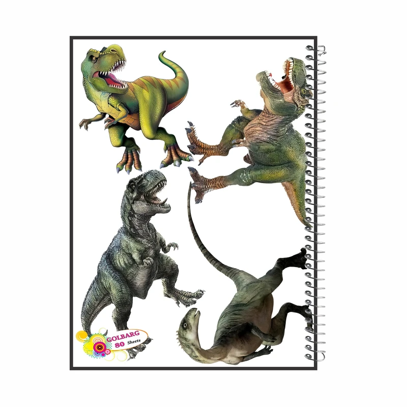 دفتر مشق 80 برگ گلبرگ طرح دایناسور کد 80967