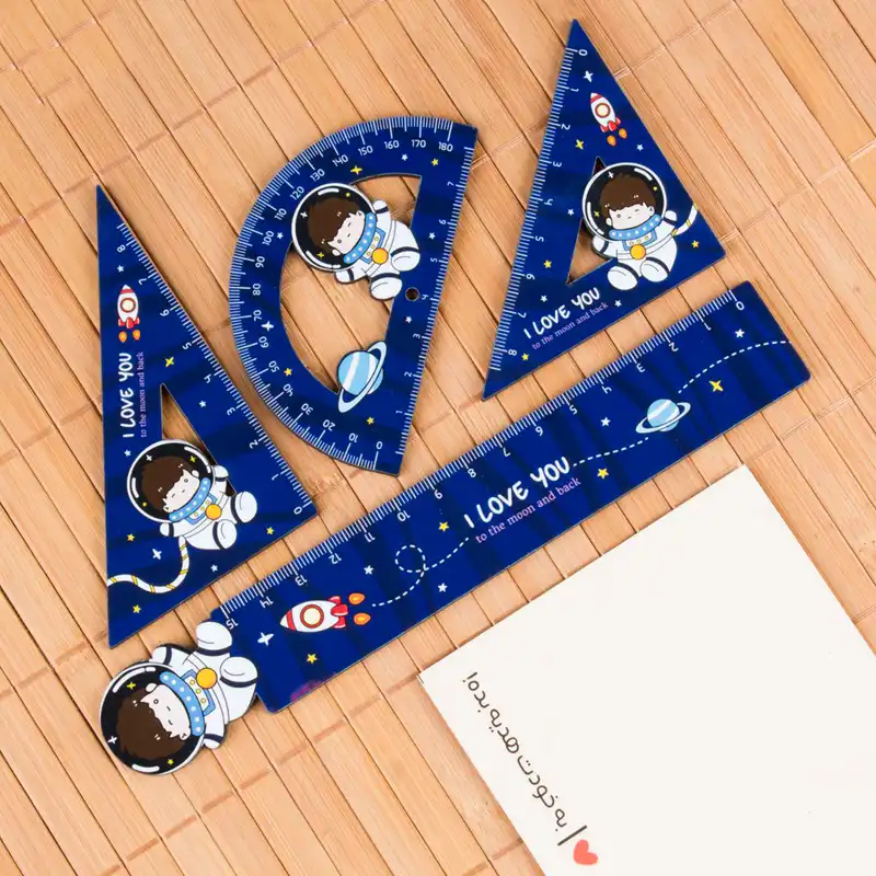 ست خط کش طرح پسر فضانورد مجموعه 4 عددی