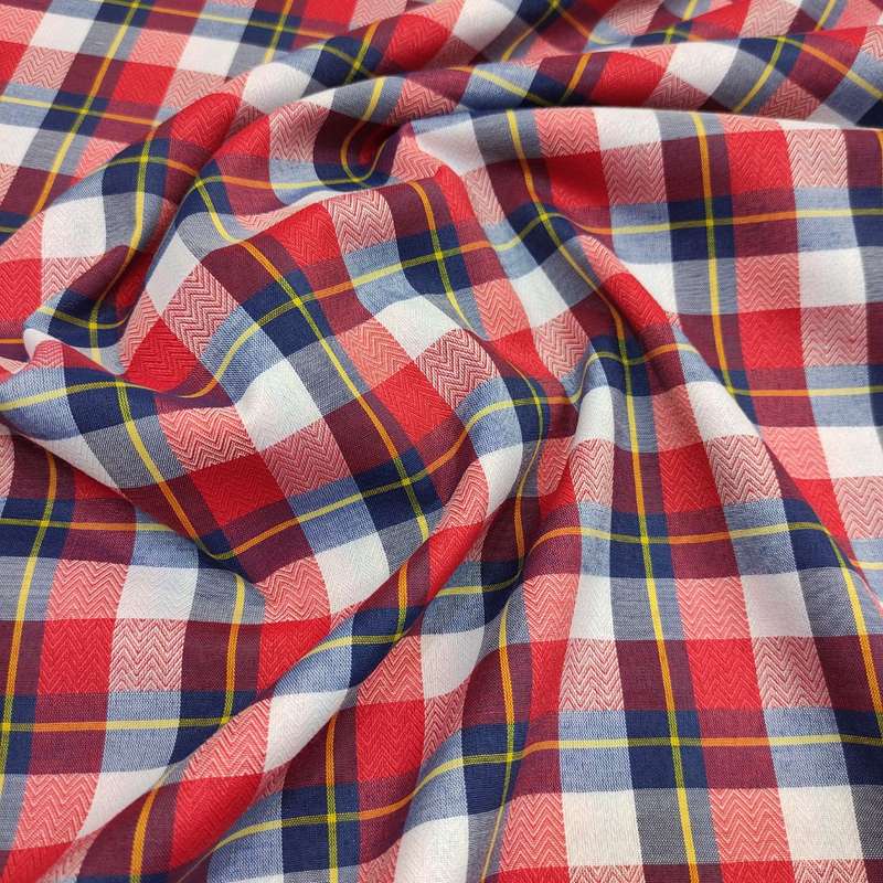   پارچه لباس طرح چهارخانه مدل C12